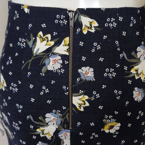 NWT Loft Navy Print Cotton Pique Summer Skirt Size 4 - Picture 4 of 7